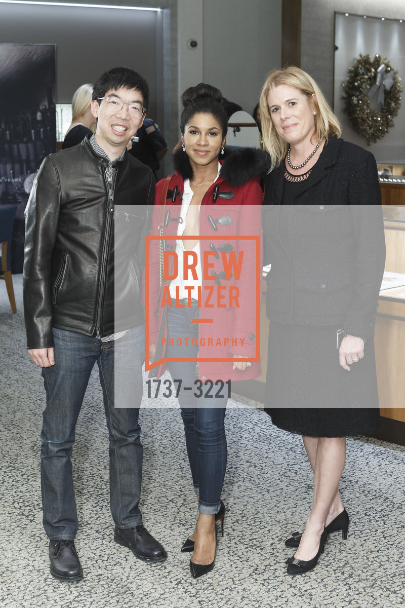 Andrew Poy, Kara Poy, Danelle Lateur, Harry Kotlar Screening at Shreve & Co., Shreve & Co. 150 Post St, December 5th, 2017, Photo #1737-3221 Andrew Poy, Kara Poy, Danelle Lateur, Photo #1737-3221