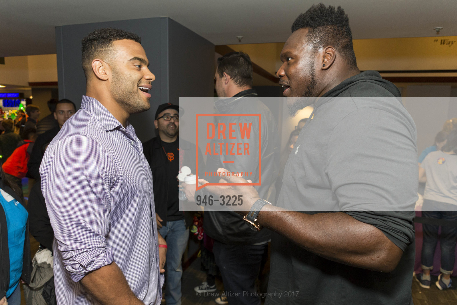 Soloman Thomas, Kelechi Osemele, Holiday Heroes 2017, AT&T Park. 24 Willie Mays Plaza, San Francisco, CA, December 5th, 2017, Photo #946-3225 Soloman Thomas, Kelechi Osemele, Photo #946-3225