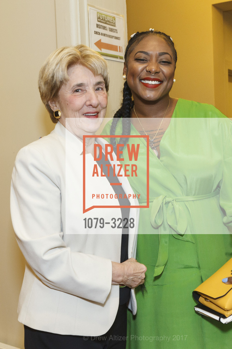 Esta Soler, Alicia Garza, Phenomenal Woman Conversation & Benefit Reception, Futures Without Violence. 100 Montgomery St, December 5th, 2017, Photo #1079-3228 Esta Soler, Alicia Garza, Photo #1079-3228