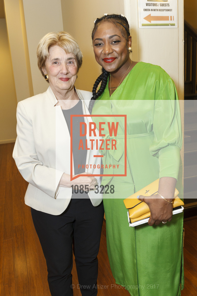 Esta Soler, Alicia Garza, Phenomenal Woman Conversation & Benefit Reception, Futures Without Violence. 100 Montgomery St, December 5th, 2017, Photo #1085-3228 Esta Soler, Alicia Garza, Photo #1085-3228