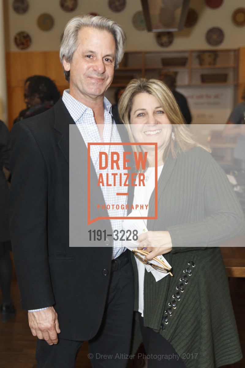 Tom Corwin, Marlene Saritzky, Phenomenal Woman Conversation & Benefit Reception, Futures Without Violence. 100 Montgomery St, December 5th, 2017, Photo #1191-3228 Tom Corwin, Marlene Saritzky, Photo #1191-3228