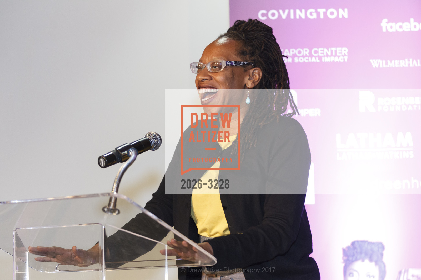 Lateefah Simon, Phenomenal Woman Conversation & Benefit Reception, Futures Without Violence. 100 Montgomery St, December 5th, 2017, Photo #2026-3228 Lateefah Simon, Photo #2026-3228