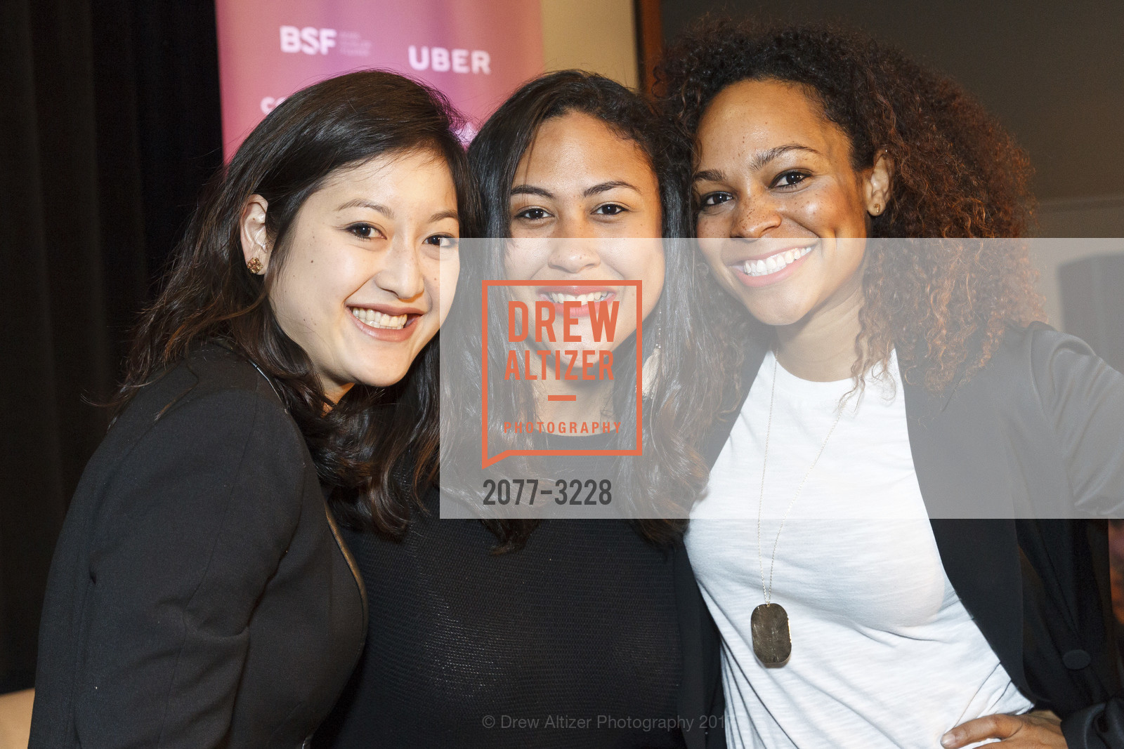 Mana Nakagawa, Bettie Thomas, Monique Dorsainvil, Phenomenal Woman Conversation & Benefit Reception, Futures Without Violence. 100 Montgomery St, December 5th, 2017, Photo #2077-3228 Mana Nakagawa, Bettie Thomas, Monique Dorsainvil, Photo #2077-3228