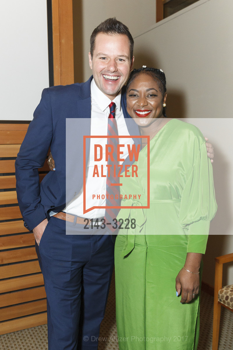 Matt Haney, Alicia Garza, Phenomenal Woman Conversation & Benefit Reception, Futures Without Violence. 100 Montgomery St, December 5th, 2017, Photo #2143-3228 Matt Haney, Alicia Garza, Photo #2143-3228