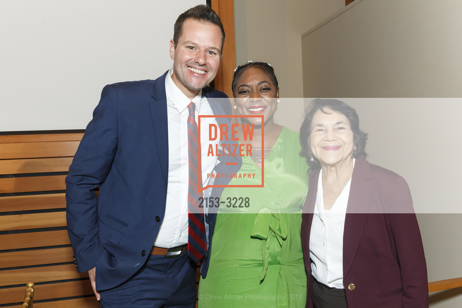 Matt Haney, Alicia Garza, Dolores Huerta, Phenomenal Woman Conversation & Benefit Reception, Futures Without Violence. 100 Montgomery St, December 5th, 2017, Photo #2153-3228 Matt Haney, Alicia Garza, Dolores Huerta, Photo #2153-3228