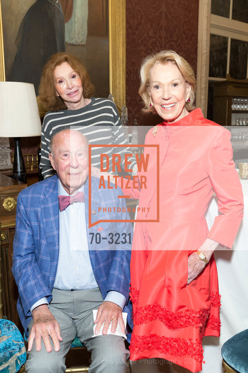 George Shultz, Charlotte Shultz, Ann Getty, Protocol Office Christmas Party Hosted by Gordon and Ann Getty, Private Residence, December 5th, 2017, Photo #70-3231 George Shultz, Charlotte Shultz, Ann Getty, Photo #70-3231