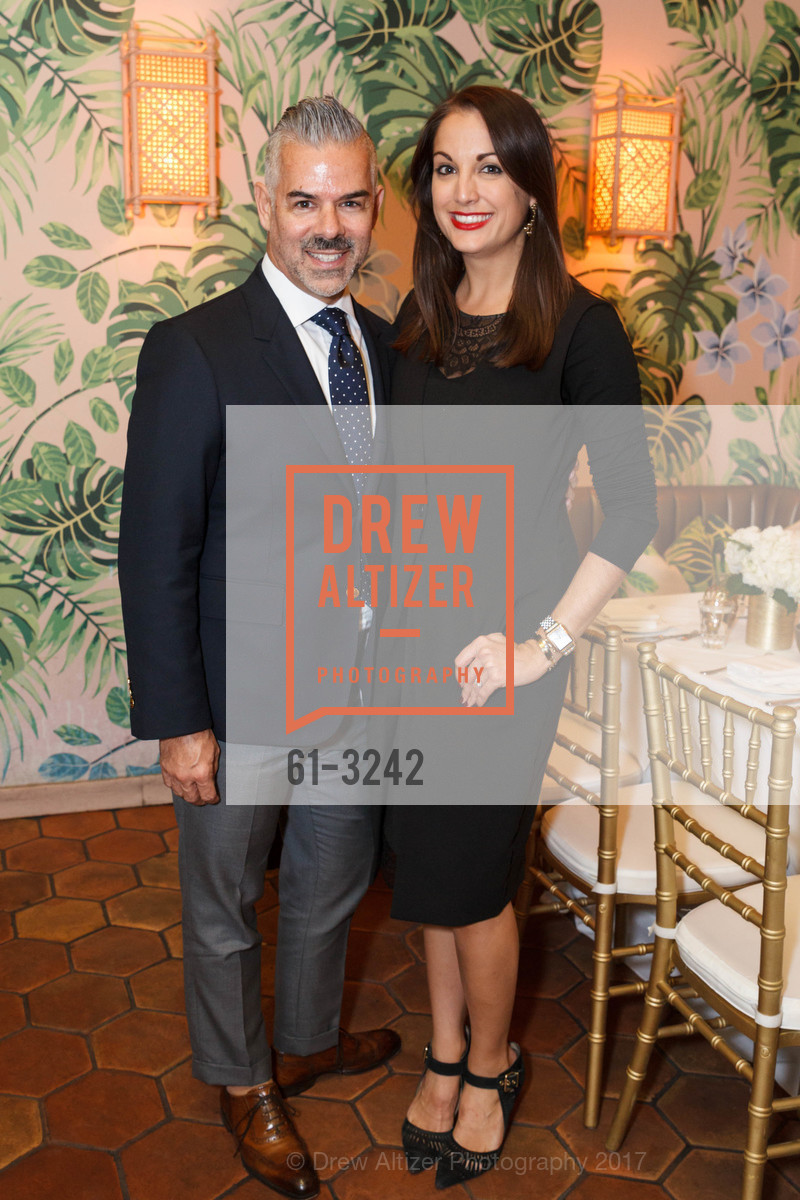 Ron Barajas, Megan Connelly, Saks Fifth Avenue and David Webb Dinner, Leo's Oyster Bar. 568 Sacramento Street, December 7th, 2017, Photo #61-3242 Ron Barajas, Megan Connelly, Photo #61-3242