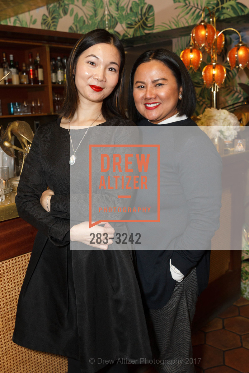 Sylvia Zhang, Jamie Wong, Saks Fifth Avenue and David Webb Dinner, Leo's Oyster Bar. 568 Sacramento Street, December 7th, 2017, Photo #283-3242 Sylvia Zhang, Jamie Wong, Photo #283-3242