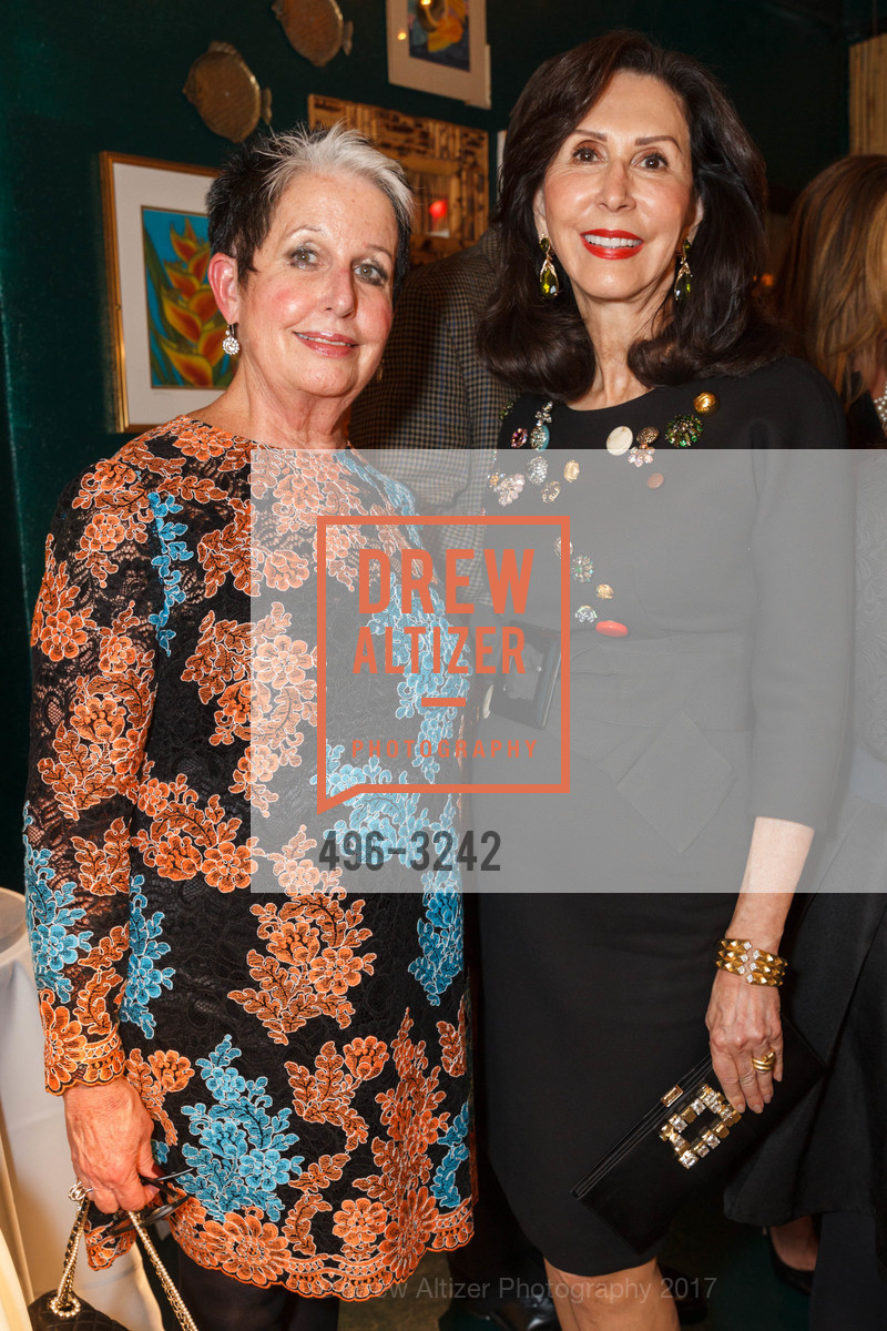 Karen Kubin, Carolyn Chandler, Saks Fifth Avenue and David Webb Dinner, Leo's Oyster Bar. 568 Sacramento Street, December 7th, 2017, Photo #496-3242 Karen Kubin, Carolyn Chandler, Photo #496-3242