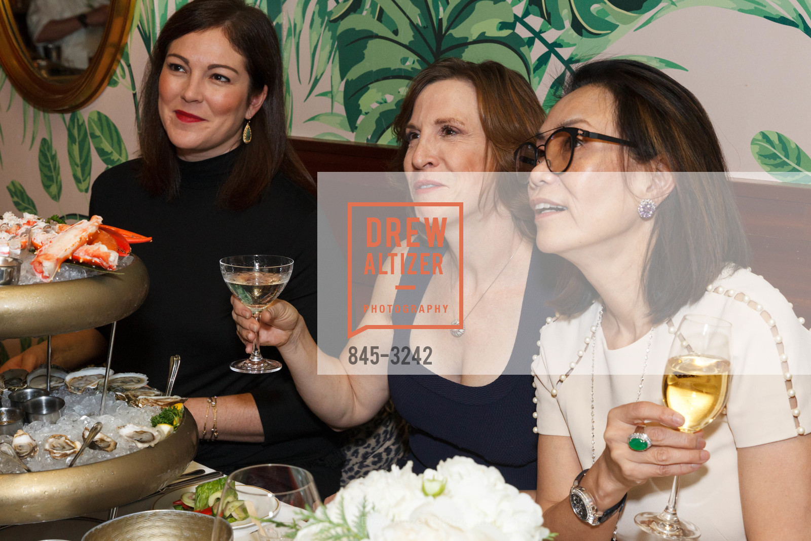 Stephanie Maher, Maria Quiros, Xiaojun Lee, Saks Fifth Avenue and David Webb Dinner, Leo's Oyster Bar. 568 Sacramento Street, December 7th, 2017, Photo #845-3242 Stephanie Maher, Maria Quiros, Xiaojun Lee, Photo #845-3242