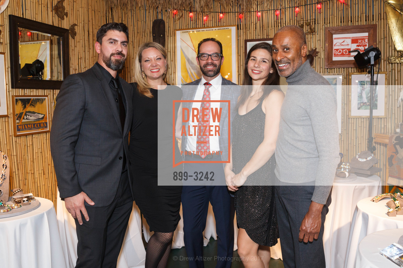 Louie Leon, Chelsea Cooksey, Rafael Vargas, Sherry Christians, Clarence Owens, Saks Fifth Avenue and David Webb Dinner, Leo's Oyster Bar. 568 Sacramento Street, December 7th, 2017, Photo #899-3242 Louie Leon, Chelsea Cooksey, Rafael Vargas, Sherry Christians, Clarence Owens, Photo #899-3242