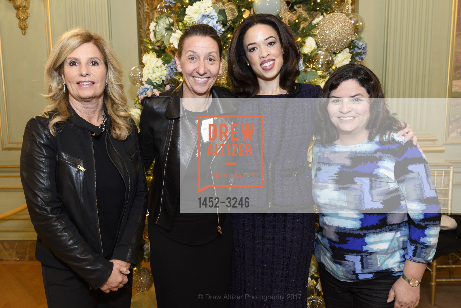 Karolyn Kirchgesler, Laura Chmielewski, Deanna Tryon, Ramona Snyder, Silicon Valley Office of Protocol Training Symposium, Filoli. 86 Canada Road, December 11th, 2017, Photo #1452-3246 Karolyn Kirchgesler, Laura Chmielewski, Deanna Tryon, Ramona Snyder, Photo #1452-3246
