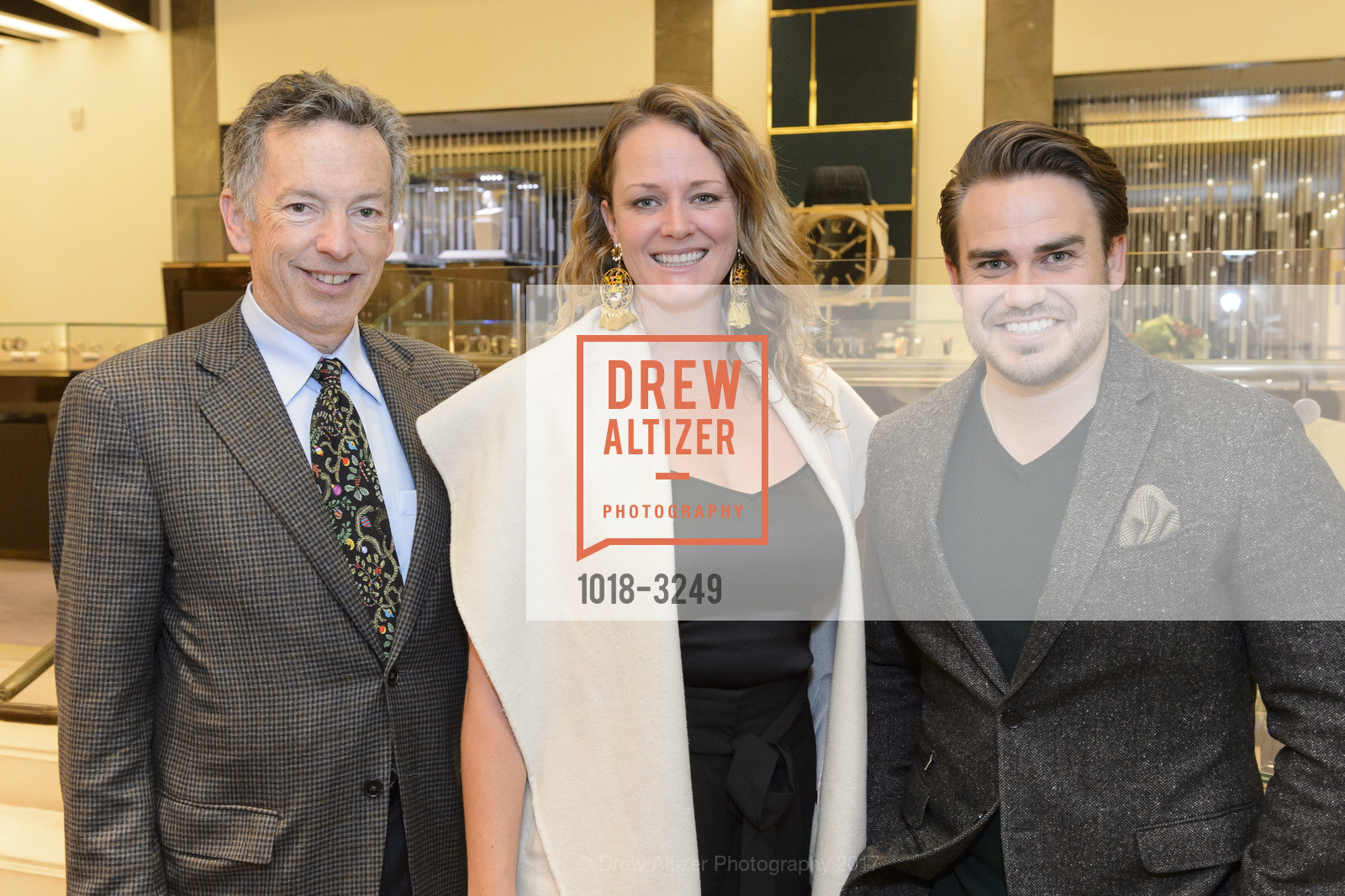Rick Walker, Tessa Edwards, Parker Coomans, Bulgari Holiday Cocktail Party with Festival Napa Valley, Bulgari. 200 Stockton St, December 7th, 2017, Photo #1018-3249 Rick Walker, Tessa Edwards, Parker Coomans, Photo #1018-3249
