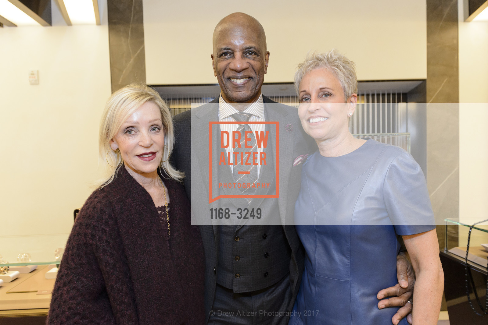 Barbara Brown, James Spencer, Ann Spencer, Bulgari Holiday Cocktail Party with Festival Napa Valley, Bulgari. 200 Stockton St, December 7th, 2017, Photo #1168-3249 Barbara Brown, James Spencer, Ann Spencer, Photo #1168-3249
