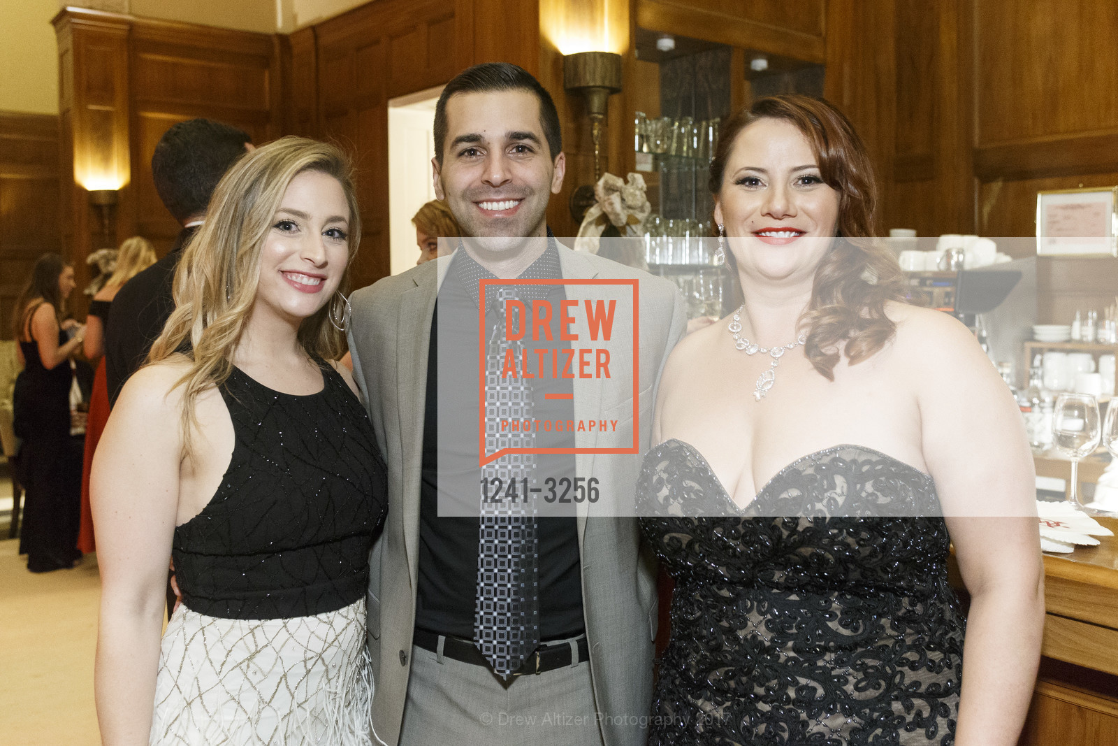 Lauren Triviani, Matt Boehnm, Xanadu Bruggers, Spinsters of San Francisco Holiday Ball 2017, The Metropolitan Club. 640 Sutter St, San Francisco, CA 94102, December 9th, 2017, Photo #1241-3256 Lauren Triviani, Matt Boehnm, Xanadu Bruggers, Photo #1241-3256