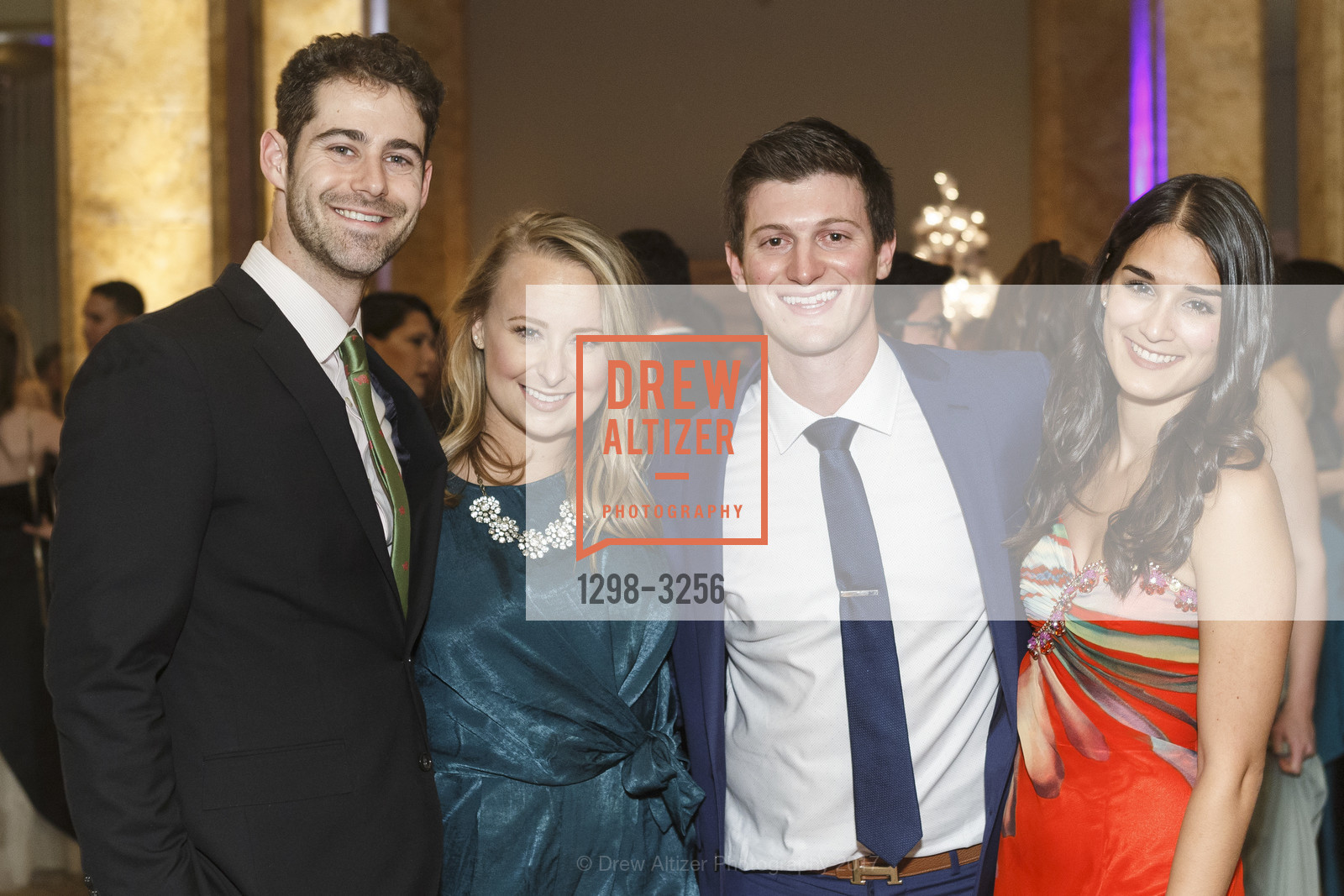 David Fitch, Sydney Bowen, Jordan Siegel, Stephanie Hast, Spinsters of San Francisco Holiday Ball 2017, The Metropolitan Club. 640 Sutter St, San Francisco, CA 94102, December 9th, 2017, Photo #1298-3256 David Fitch, Sydney Bowen, Jordan Siegel, Stephanie Hast, Photo #1298-3256