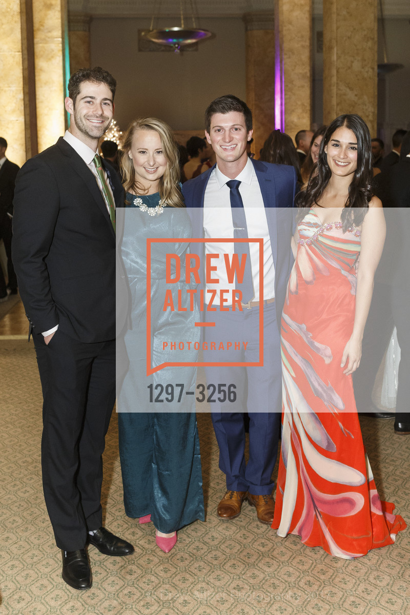 David Fish, Sydney Bowen, Jordan Siegel, Stephanie Haft, Spinsters of San Francisco Holiday Ball 2017, The Metropolitan Club. 640 Sutter St, San Francisco, CA 94102, December 9th, 2017, Photo #1297-3256 David Fish, Sydney Bowen, Jordan Siegel, Stephanie Haft, Photo #1297-3256
