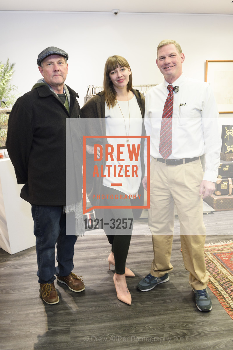 Jim Griggs, Mariana Nagle, Lance Maxwell, The RealReal x Andre Iguodala Party, The RealReal Pop Up Shop. 222 Stockton Street, December 12th, 2017, Photo #1021-3257 Jim Griggs, Mariana Nagle, Lance Maxwell, Photo #1021-3257