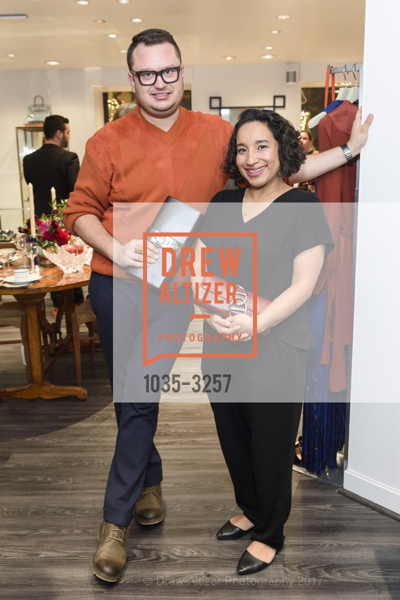 Graham Wetzbarger, Avelinda Garcia, The RealReal x Andre Iguodala Party, The RealReal Pop Up Shop. 222 Stockton Street, December 12th, 2017, Photo #1035-3257 Graham Wetzbarger, Avelinda Garcia, Photo #1035-3257
