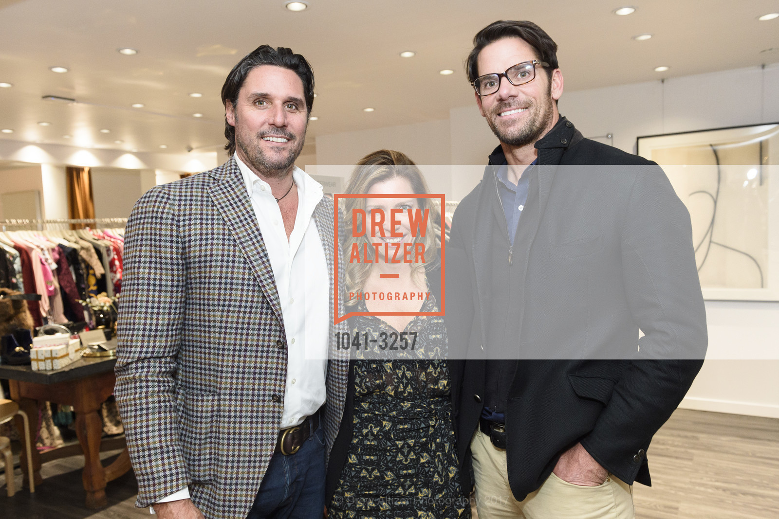 Will Wick, Christine Aylward, Warner Bonner, The RealReal x Andre Iguodala Party, The RealReal Pop Up Shop. 222 Stockton Street, December 12th, 2017, Photo #1041-3257 Will Wick, Christine Aylward, Warner Bonner, Photo #1041-3257