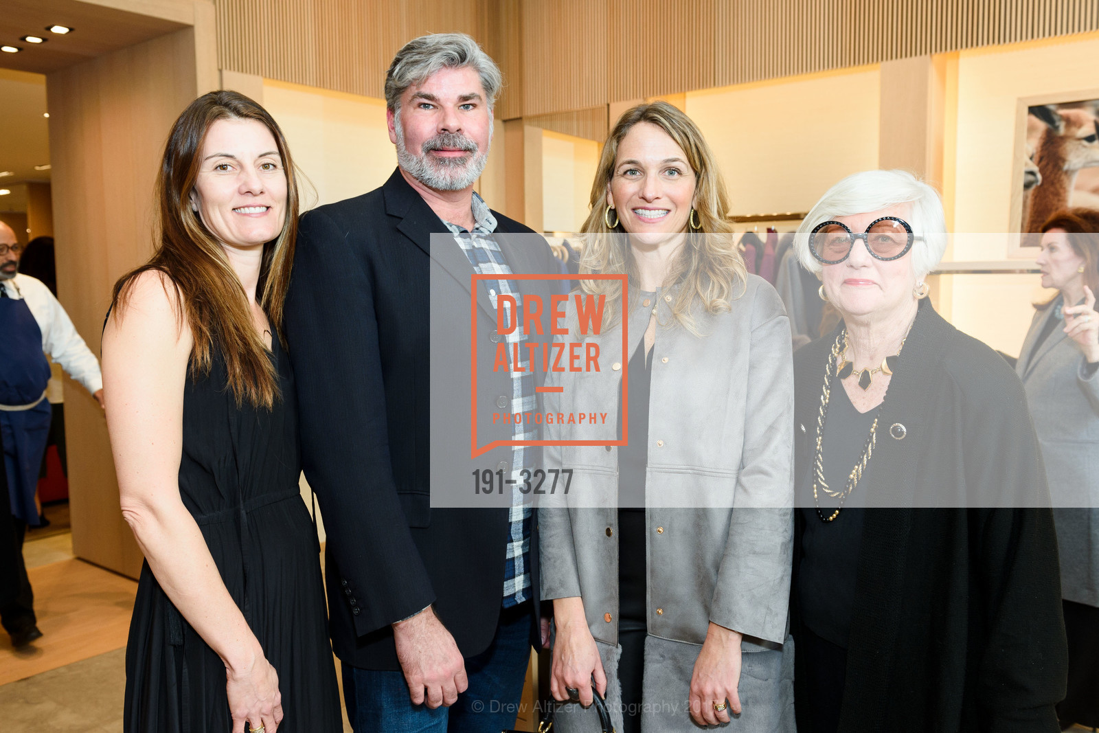 Kristin Pena, Matthew MaCaul Turner, Krista Hoffman, Suzanna Allen, C Magazine Hosts Loro Piana 2017, Loro Piana Boutique. 233 Geary St. San Francisco, CA 94108, December 14th, 2017, Photo #191-3277 Kristin Pena, Matthew MaCaul Turner, Krista Hoffman, Suzanna Allen, Photo #191-3277
