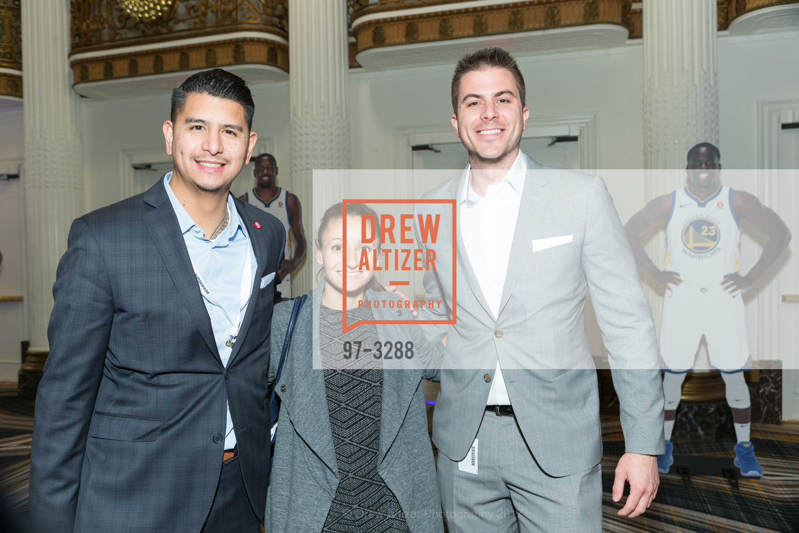 Raymond Tioseco, Carly Grimaudo, Cameron O'Toole, Holiday Hoops Luncheon with the SF Chamber of Commerce and the Golden State Warriors, The Westin St. Francis Hotel. 335 Powell St, San Francisco, CA 94102, December 15th, 2017, Photo #97-3288 Raymond Tioseco, Carly Grimaudo, Cameron O'Toole, Photo #97-3288