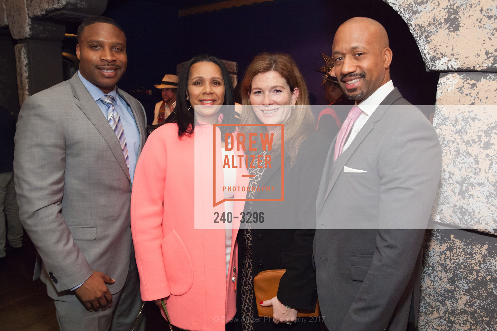 Derek Brown, Sheryl Davis, Susie Loftus, Jimmy Harris, Mayor Willie L. Brown Jr. & Victor Makras Holiday Party 2017, Pena Pachamama. 1630 Powell St. S F, December 22nd, 2017, Photo #240-3296 Derek Brown, Sheryl Davis, Susie Loftus, Jimmy Harris, Photo #240-3296