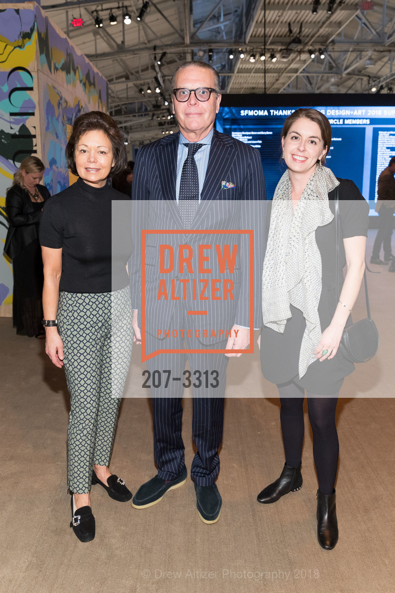 Laura Paulson, Andrew Fabricant, Layla Aubrey, FOG Design+Art Preview Gala 2018, Fort Mason Center. 2 Marina Blvd, January 10th, 2018, Photo #207-3313 Laura Paulson, Andrew Fabricant, Layla Aubrey, Photo #207-3313