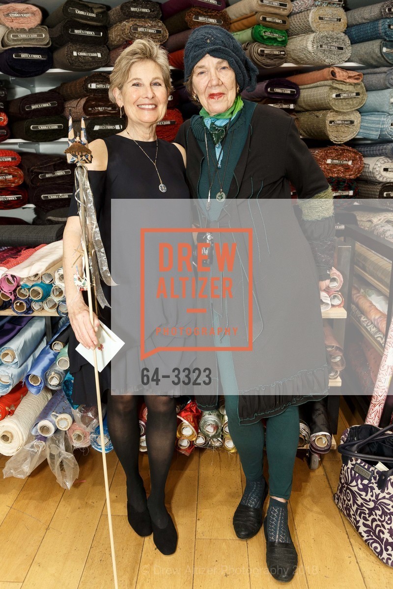 Sharman Spector, Nancy McNally, Britex Fabrics Opening Reception 2018, Britex Fabrics. 117 Post Street, San Francisco, CA 94108, January 11th, 2018, Photo #64-3323 Sharman Spector, Nancy McNally, Photo #64-3323