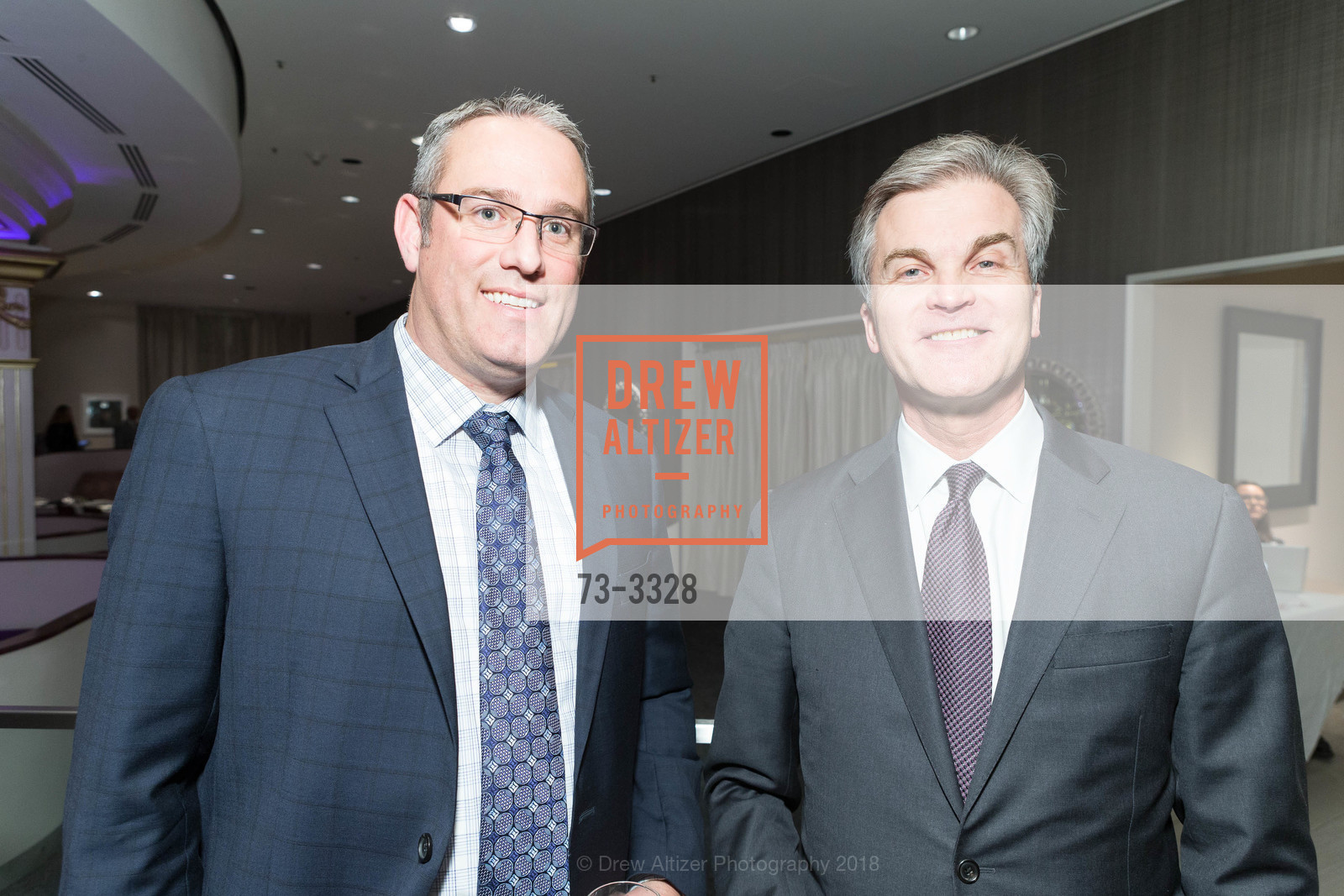 Jeff Coburn, Doug Clough, Visionary Awards Luncheon Launch Party, The Rotunda. 150 Stockton St, Level Four, San Francisco, CA 94108, January 16th, 2018, Photo #73-3328 Jeff Coburn, Doug Clough, Photo #73-3328