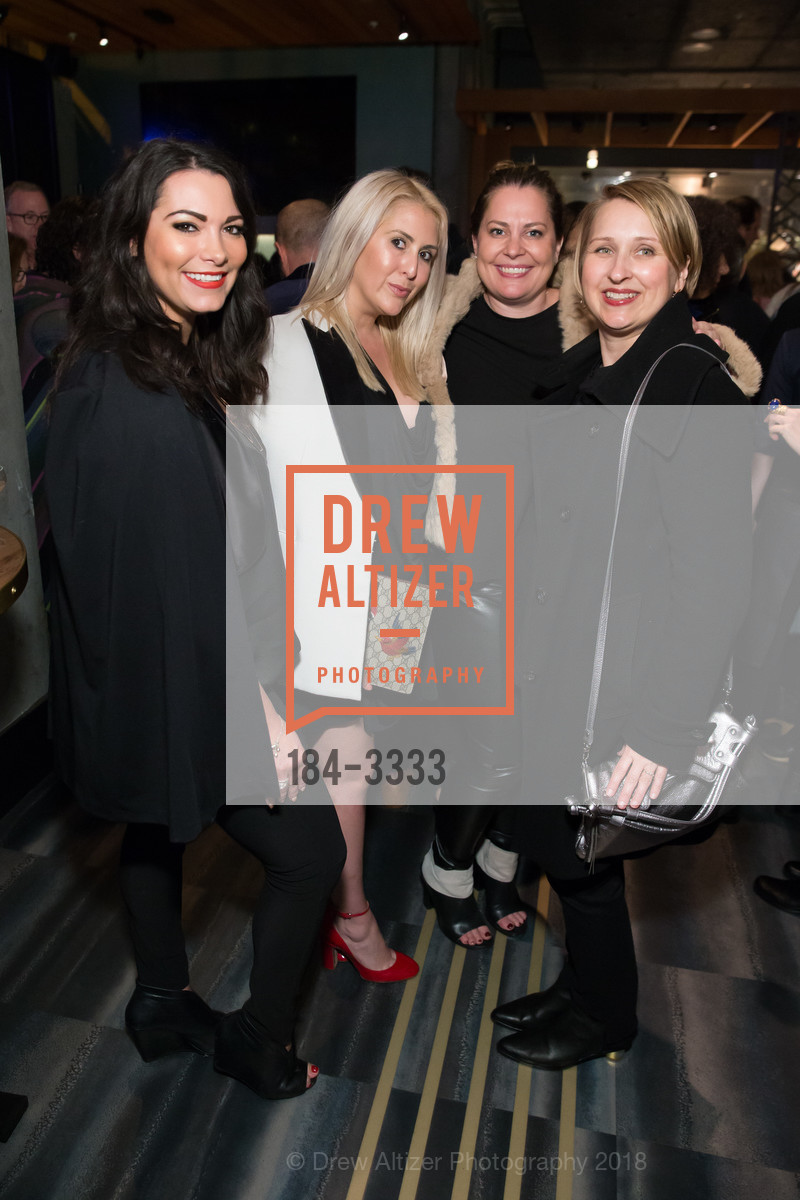 Ashley Hamik, Kathleen Ensign, Lindsay Stevens, Laura Compton, Botellon Opening Party, 2200 Market St, January 16th, 2018, Photo #184-3333 Ashley Hamik, Kathleen Ensign, Lindsay Stevens, Laura Compton, Photo #184-3333