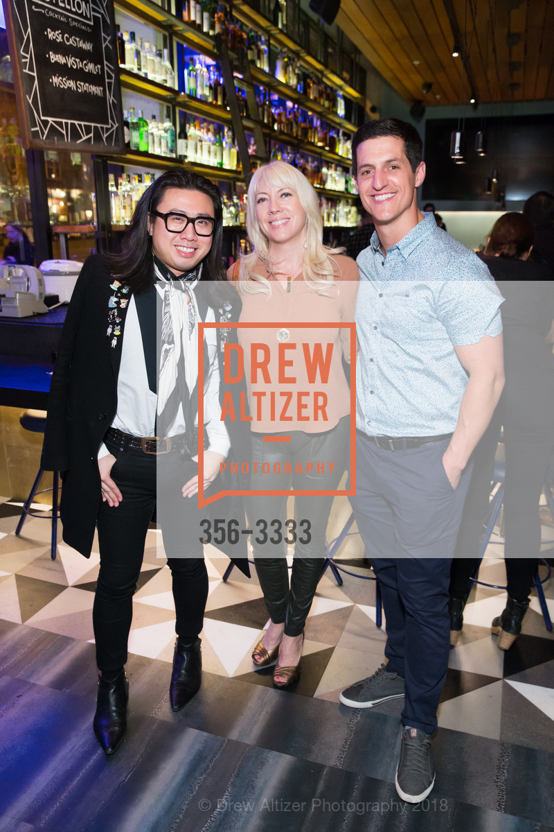 Ricky Zhang, Gina Milano, Steven Bracco, Botellon Opening Party, 2200 Market St, January 16th, 2018, Photo #356-3333 Ricky Zhang, Gina Milano, Steven Bracco, Photo #356-3333