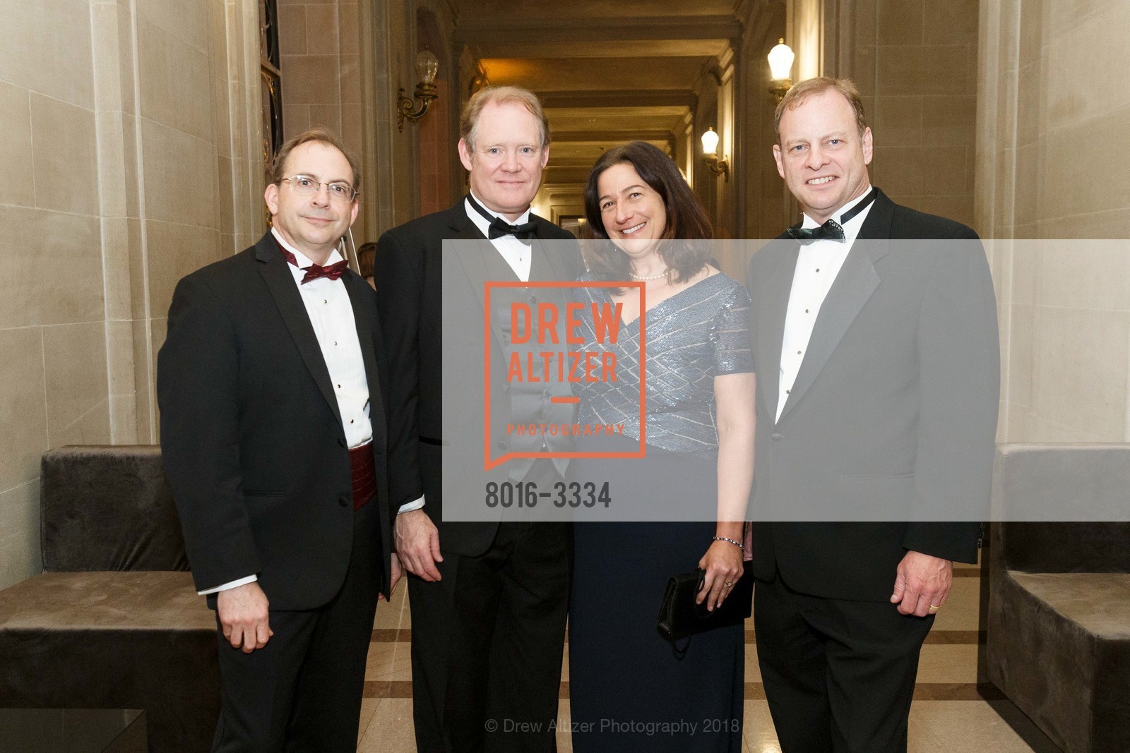 Mike Santullo, Paulmer Soderberg, Kristin Foss, Brian Jacobs, SF Ballet Opening Night Gala: Celestial 2018, City Hall and War Memorial Opera House. City Hall 1 Dr. Carlton B Goodlett Place, January 18th, 2018, Photo #8016-3334 Mike Santullo, Paulmer Soderberg, Kristin Foss, Brian Jacobs, Photo #8016-3334