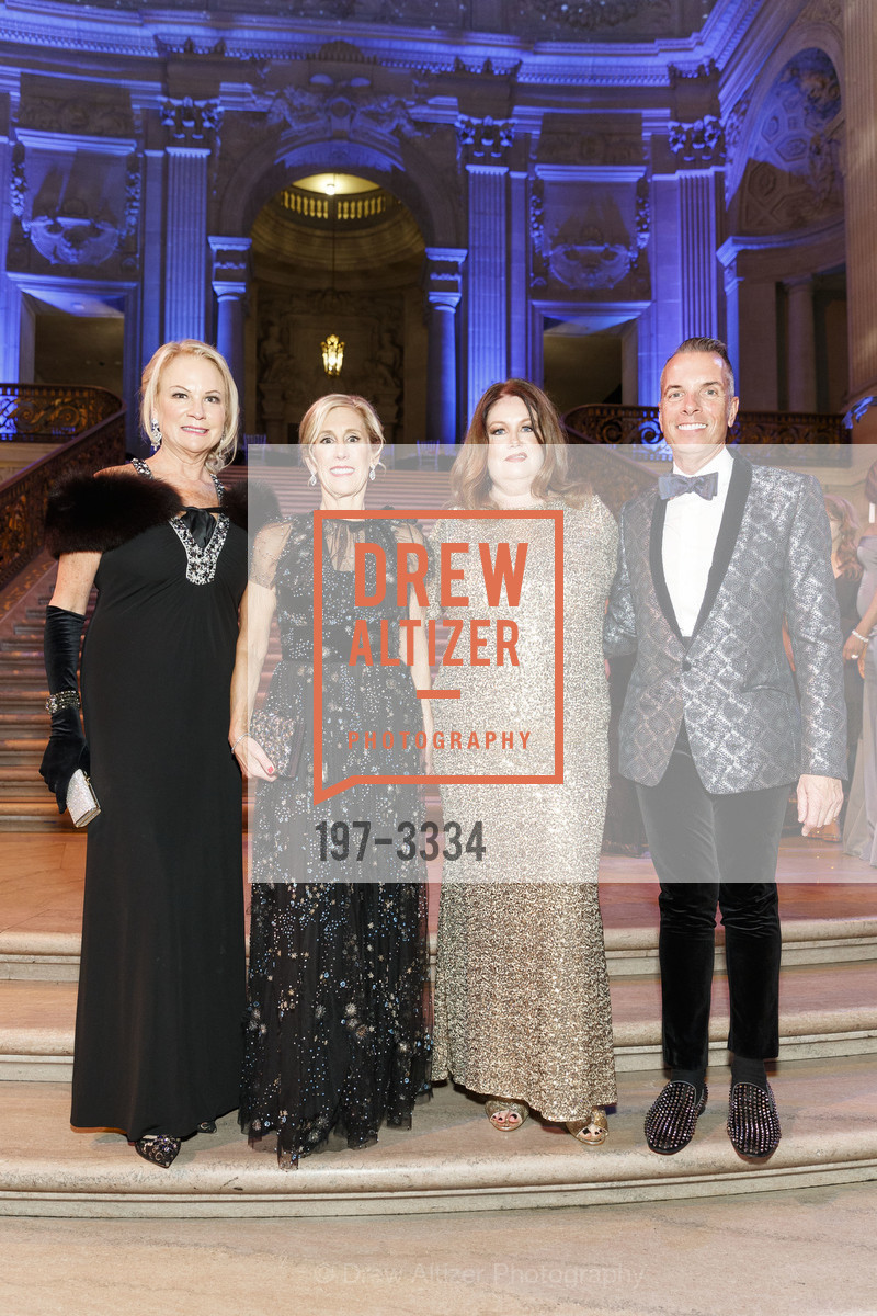Claire Kostic, Kathy Huber, Catherine Bergstrom, Roman Gronkowski, SF Ballet Opening Night Gala: Celestial 2018, City Hall and War Memorial Opera House. City Hall 1 Dr. Carlton B Goodlett Place, Photo #197-3334 Claire Kostic, Kathy Huber, Catherine Bergstrom, Roman Gronkowski, Photo #197-3334