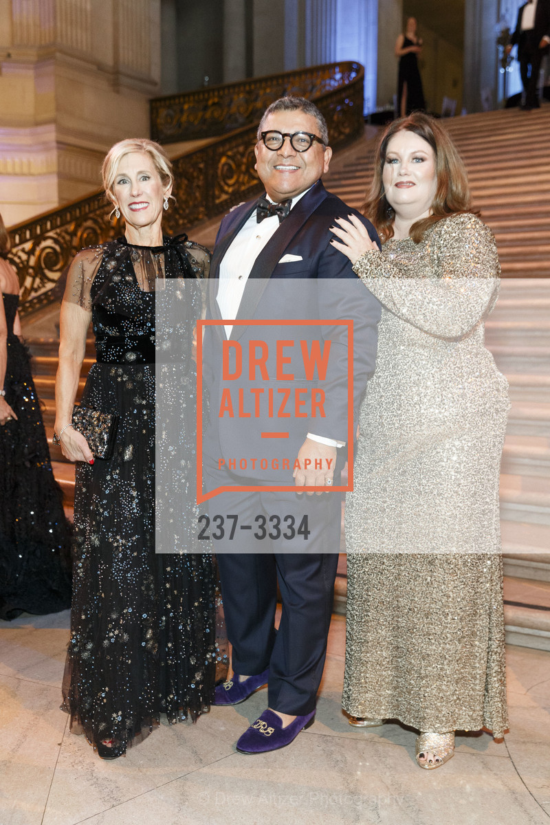 Kathy Huber, Riccardo Benavides, Catherine Bergstrom, SF Ballet Opening Night Gala: Celestial 2018, City Hall and War Memorial Opera House. City Hall 1 Dr. Carlton B Goodlett Place, Photo #237-3334 Kathy Huber, Riccardo Benavides, Catherine Bergstrom, Photo #237-3334