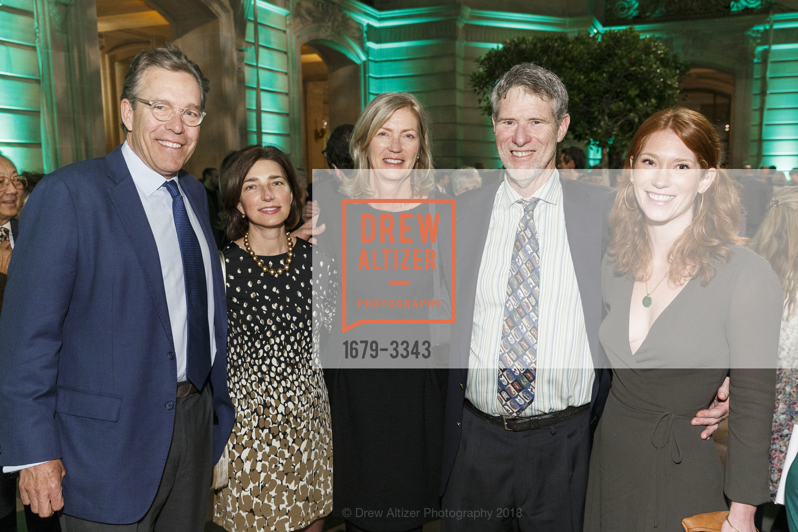Scott Allen, Sherry Hull, Anki Gelb, Larry Gelb, Amy Gelb, The Trust for Public Land's San Francisco Gala 2018, San Francisco City Hall. 1 Dr Carlton B Goodlett Place, January 24th, 2018, Photo #1679-3343 Scott Allen, Sherry Hull, Anki Gelb, Larry Gelb, Amy Gelb, Photo #1679-3343