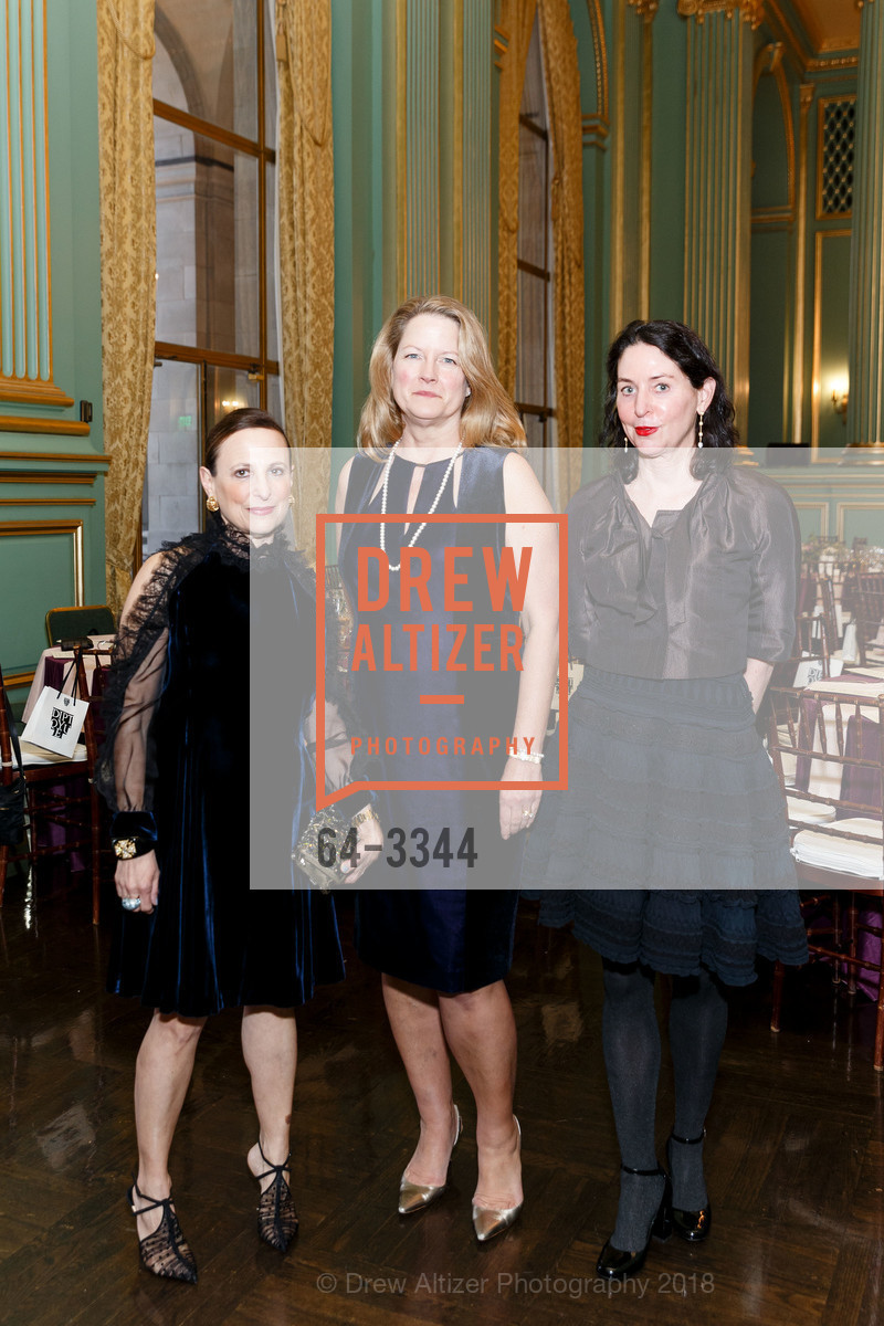 Elyse O'Sullivan, Ann Baer, Valerie Heckmann, SF Ballet Pre-Curtain Dinner 2018, War Memorial Veterans Building, Green Room. 401 Van Ness Ave, January 23rd, 2018, Photo #64-3344 Elyse O'Sullivan, Ann Baer, Valerie Heckmann, Photo #64-3344