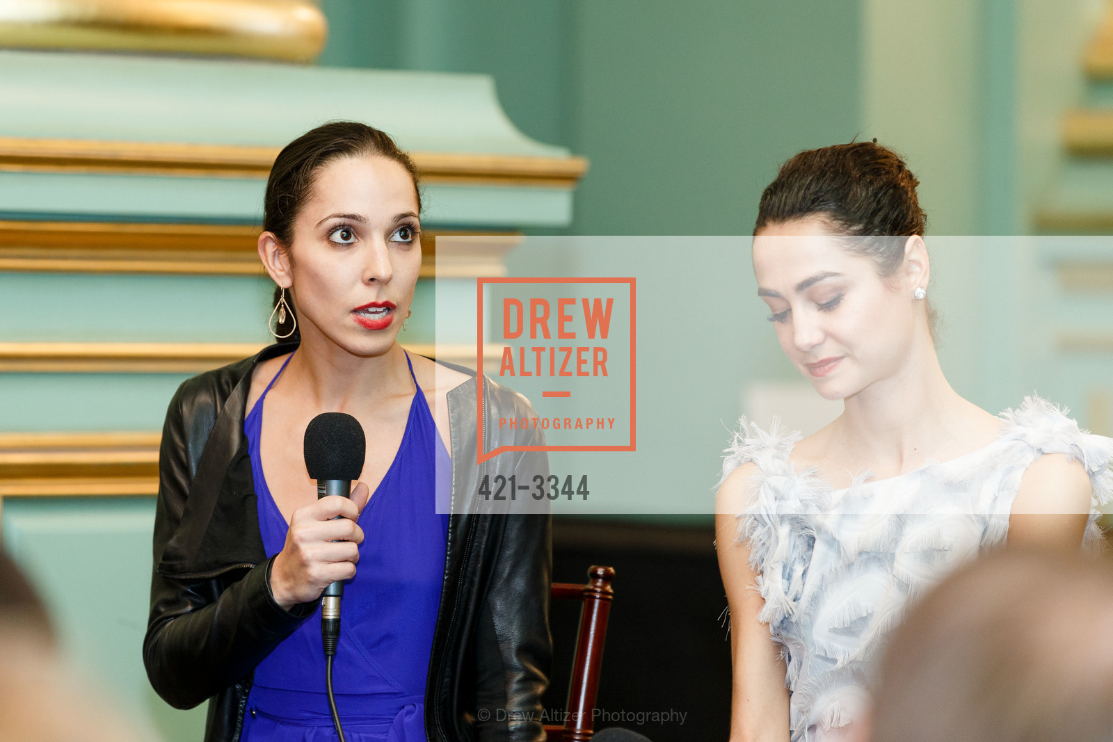 Ana Sophia Scheller, Mathilde Froustey, SF Ballet Pre-Curtain Dinner 2018, War Memorial Veterans Building, Green Room. 401 Van Ness Ave, Photo #421-3344 Ana Sophia Scheller, Mathilde Froustey, Photo #421-3344