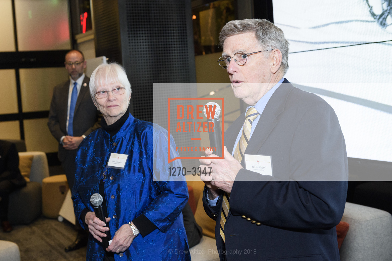 Ann Eichhorn, Bill Eichhorn, Red Cross Gala CEO Reception 2018, Wells Fargo Connections Space. 333 Market Street, San Francisco, January 24th, 2018, Photo #1270-3347 Ann Eichhorn, Bill Eichhorn, Photo #1270-3347
