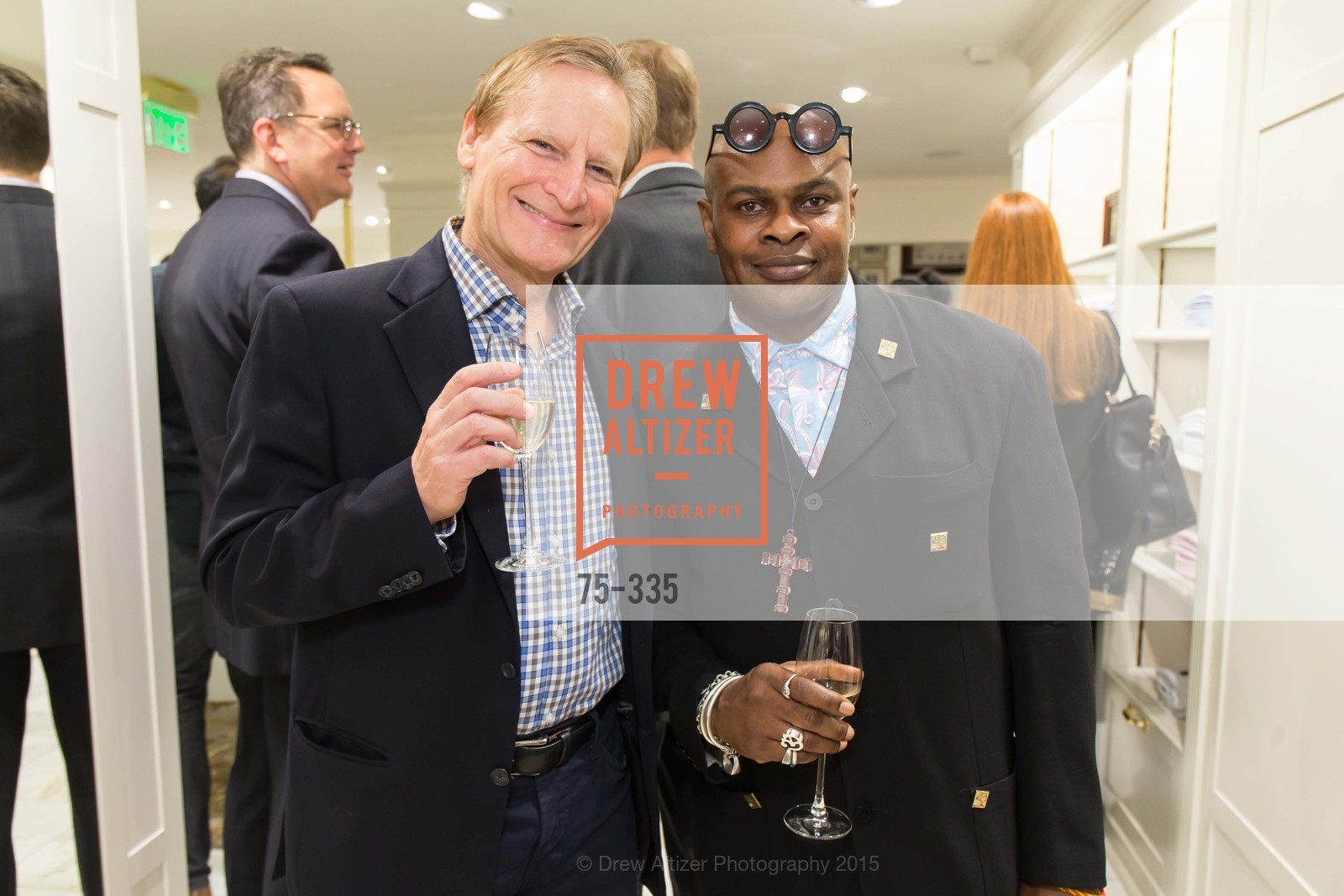 Ernie McNabb, Babatunde Oladoja, Gucci & Vogue Dinner, Brooks Brothers. Brooks Brothers, . 240 Post St, October 1st, 2015, Photo #75-335 Ernie McNabb, Babatunde Oladoja, Photo #75-335