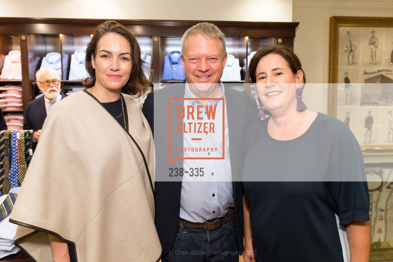 Krista Coupar, David Livingston, Hilary Sessions, Gucci & Vogue Dinner, Brooks Brothers. Brooks Brothers, . 240 Post St, October 1st, 2015, Photo #238-335 Krista Coupar, David Livingston, Hilary Sessions, Photo #238-335