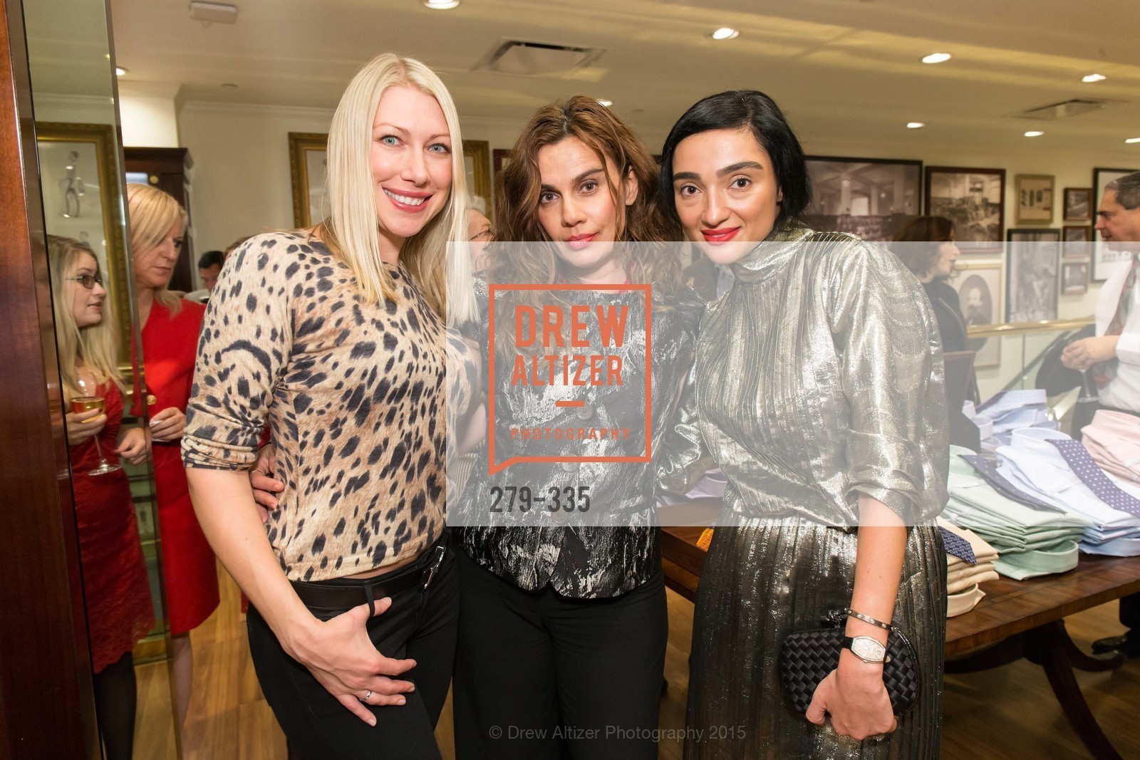Lana Dobbs, Maya Gervis, Olya Dzilikhova, Launch Party for The San Francisco Fall Antiques Show, Brooks Brothers. 240 Post St, October 1st, 2015,Drew Altizer, Drew Altizer Photography, full-service event agency, private events, San Francisco photographer, photographer California