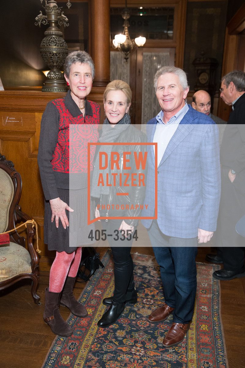 Alice Russell-Shapiro, Lisa Goldman, Doug Goldman, Haas-Lilienthal House Restoration Celebration, Haas-Lilienthal House. 2007 Franklin Street, January 25th, 2018, Photo #405-3354 Alice Russell-Shapiro, Lisa Goldman, Doug Goldman, Photo #405-3354