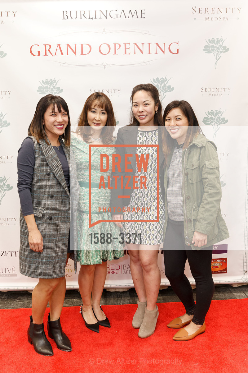 Celine Yang, Lisa Kang, Gigi, Emily Yang, Serenity MedSpa's Burlingame Grand Opening 2018, Serenity MedSpa. 1720 El Camino Real Suite 160 Burlingame, California, Photo #1588-3371 Celine Yang, Lisa Kang, Gigi, Emily Yang, Photo #1588-3371