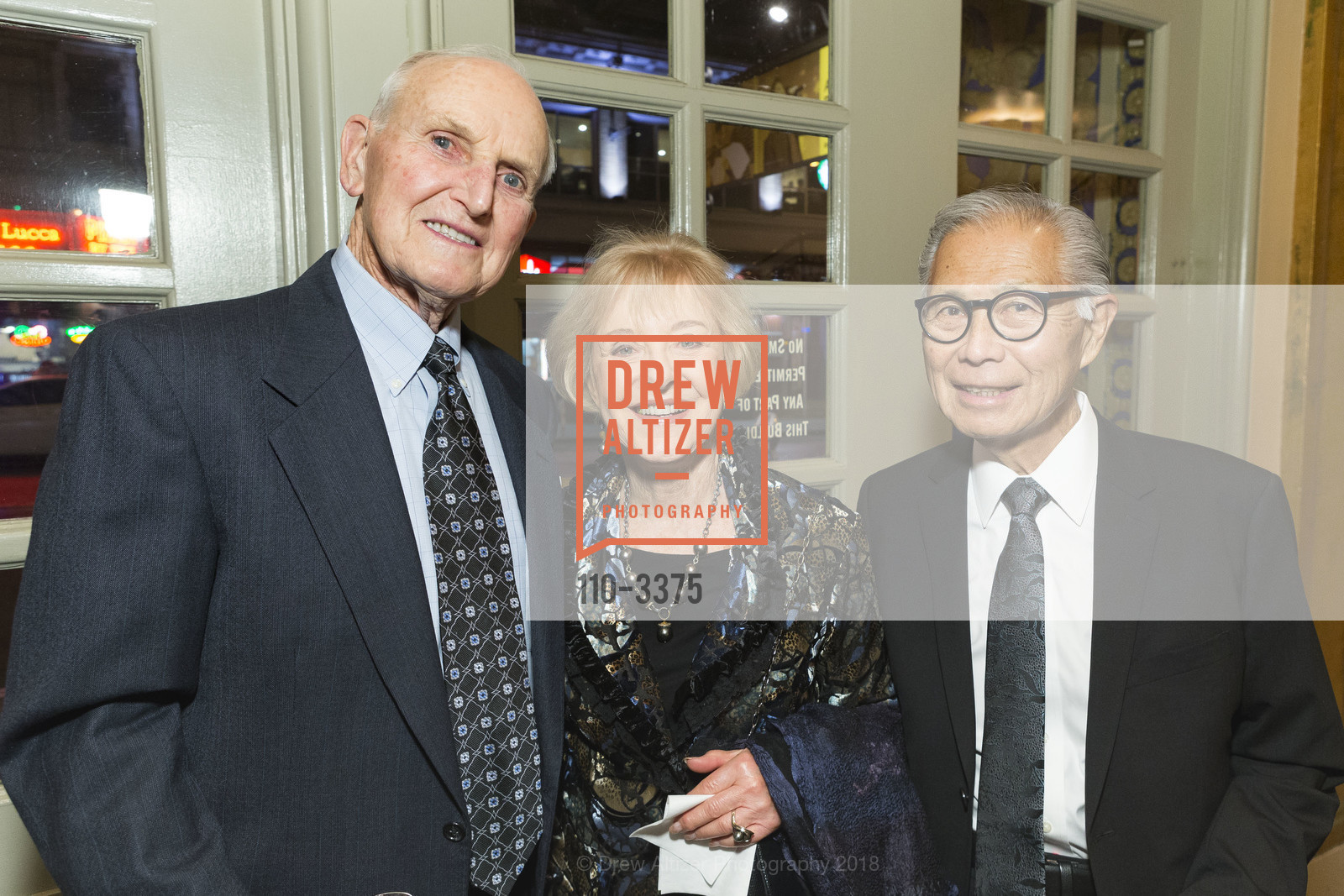 Gene Metz, Mary Metz, Dale Ikeda, ACT's Producers Circle Dinner 2018, Geary Theater. 415 Geary Street, San Francisco, CA 94102, February 7th, 2018, Photo #110-3375 Gene Metz, Mary Metz, Dale Ikeda, Photo #110-3375