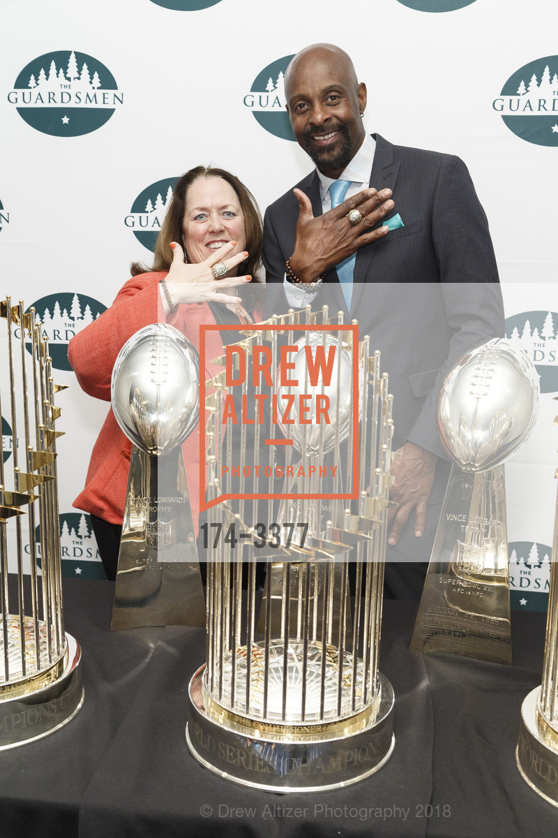 Lisa Pantages, Jerry Rice, The 30th Annual Guardsmen Celebrity Dinner and Sports Auction 2018, The Four Seasons Hotel San Francisco. 757 Market St, San Francisco, CA 94103, February 8th, 2018, Photo #174-3377 Lisa Pantages, Jerry Rice, Photo #174-3377