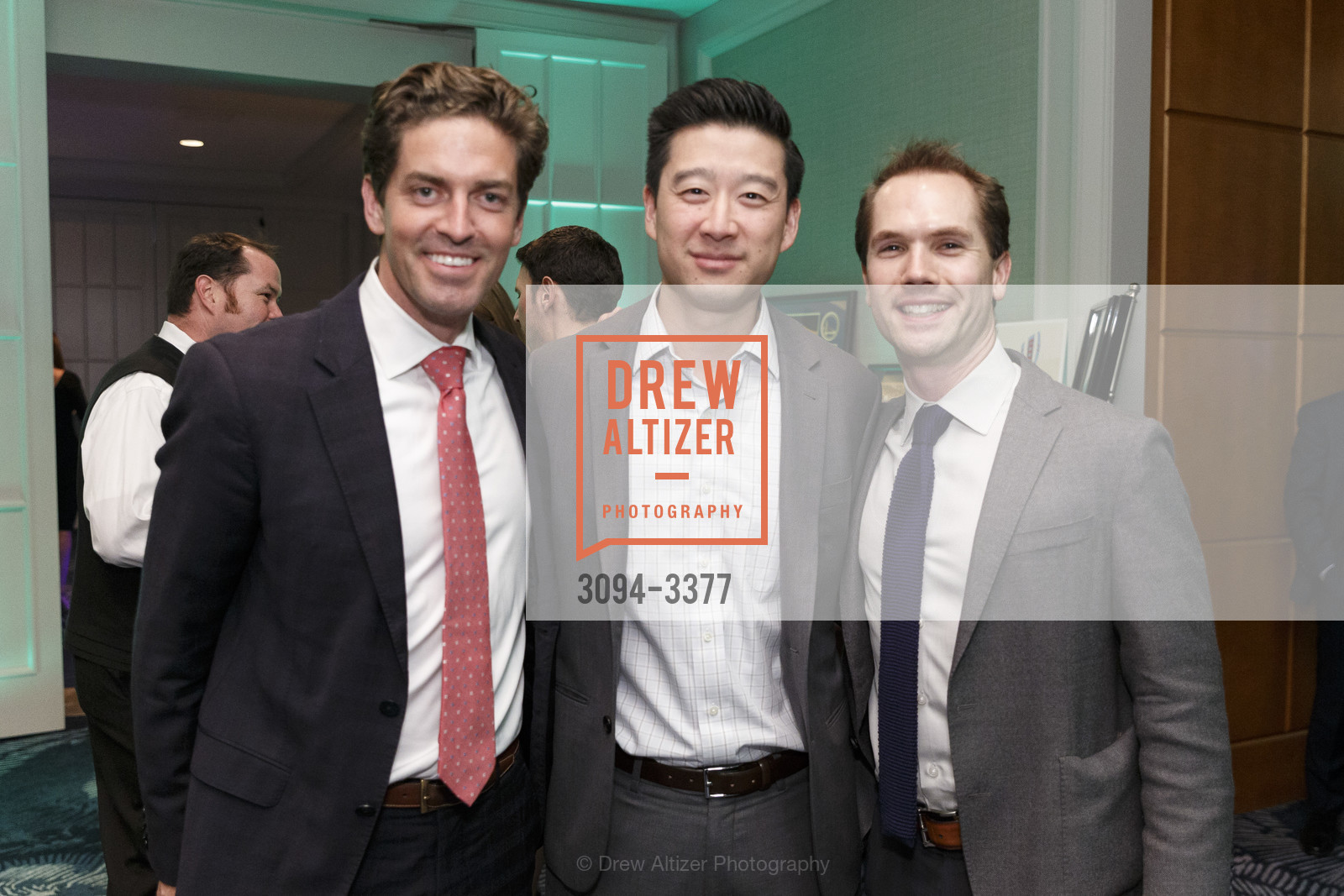 Brian Wagner, Will Hu, Brandon Geraldo, The 30th Annual Guardsmen Celebrity Dinner and Sports Auction 2018, The Four Seasons Hotel San Francisco. 757 Market St, San Francisco, CA 94103, Photo #3094-3377 Brian Wagner, Will Hu, Brandon Geraldo, Photo #3094-3377