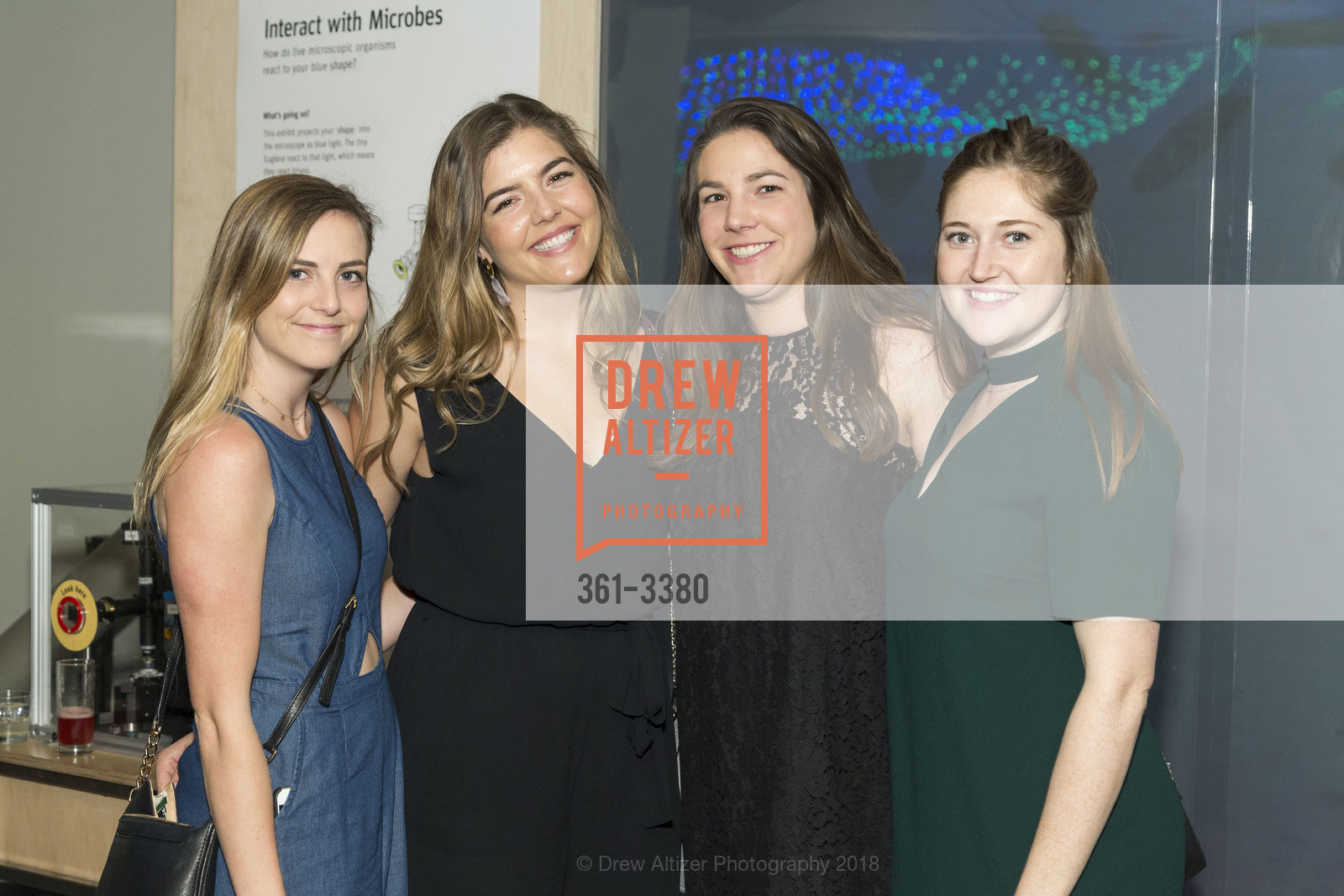 Liz Morris, Christine Pearson, Morgan Murphy, Megan Engstrom, Science of Cocktails 2018, Exploratorium, Pier 15, The Embarcadero, SF. Exploratorium, Pier 15, The Embarcadero, SF, February 9th, 2018, Photo #361-3380 Liz Morris, Christine Pearson, Morgan Murphy, Megan Engstrom, Photo #361-3380