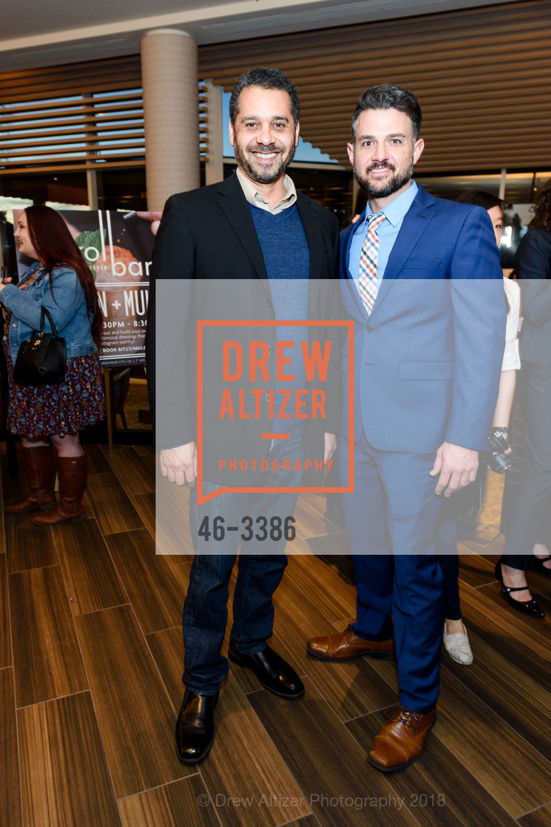 Ian Bain, AJ Prasaguet, Scroll Ball Waterside Kitchen Opening, Scroll Bar, Pullman Hotel. 223 Twin Dolphin Drive, February 1st, 2018, Photo #46-3386 Ian Bain, AJ Prasaguet, Photo #46-3386