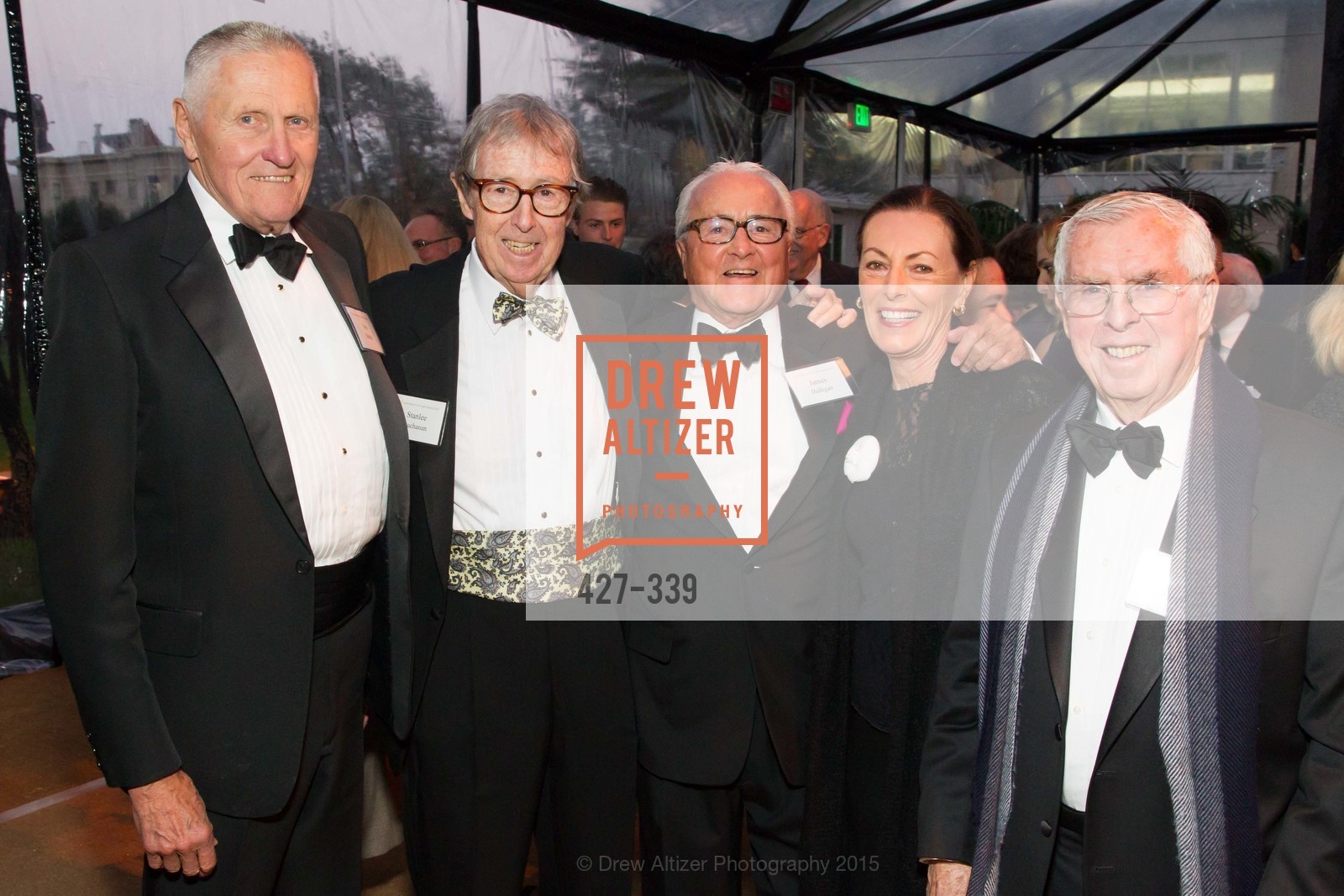 Joe Burke, Stan Buchanan, James Halligan, Marguerite Atkins, John Mallen, University of San Francisco Alumni Awards Gala 2015, University of San Francisco. University of San Francisco, October 2nd, 2015, Photo #427-339 Joe Burke, Stan Buchanan, James Halligan, Marguerite Atkins, John Mallen, Photo #427-339